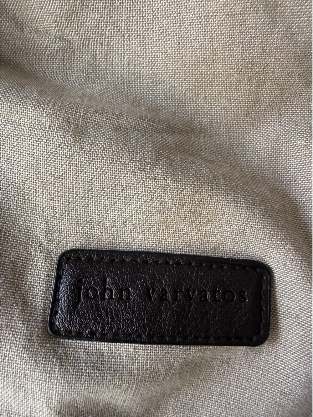 John Varvatos Large Canvas and Leather Tote Bag